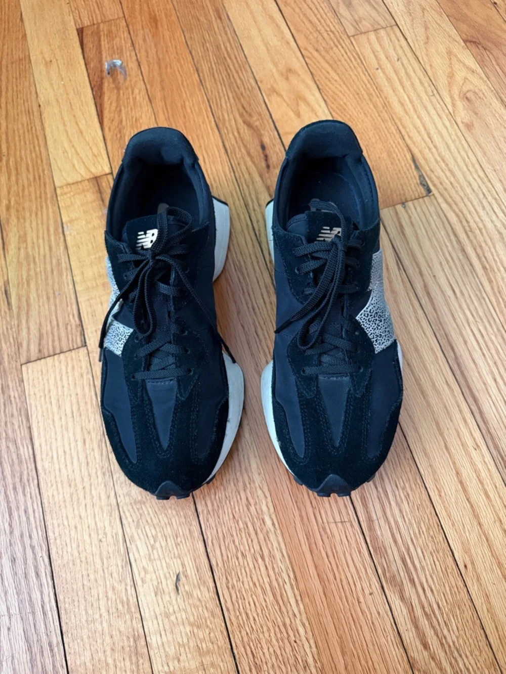 New Balance 327 Leopard Black Sneakers Speckle Logo Sz 9 intelligent choice - Picture 3 of 10